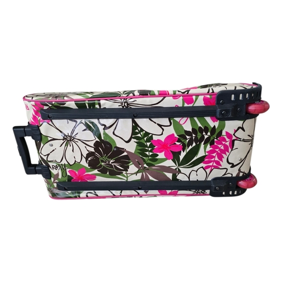 RARE Y2K Roxy Rolling Duffle Weekender Bag – Oversized 27” Tropical Floral Carry - Picture 5 of 12